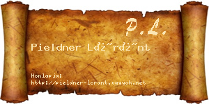 Pieldner Lóránt névjegykártya